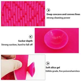 img 2 attached to 🧼 Efficient Silicone Makeup Brush Cleaning Mat with Suction Cup - Portable Brush Cleaning Tool