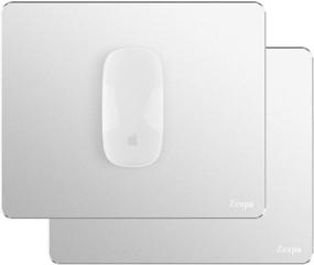 img 4 attached to 🖱️ Premium Metal Mouse Pad for Apple Magic Mouse 1&2 - 2-Pack, Dual-Layer Coating, Non-Slip Rubber Bottom, Sleek Silver Aluminum Surface - Fast, Smooth & Easy to Clean - 8.7x7.1in