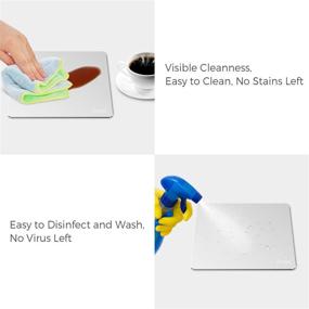 img 1 attached to 🖱️ Premium Metal Mouse Pad for Apple Magic Mouse 1&2 - 2-Pack, Dual-Layer Coating, Non-Slip Rubber Bottom, Sleek Silver Aluminum Surface - Fast, Smooth & Easy to Clean - 8.7x7.1in
