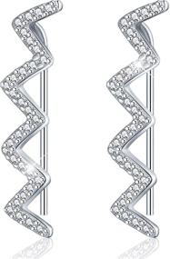 img 4 attached to 👩 Stylish and Hypoallergenic 18K Gold Plated Zig Zag Stud Earrings for Women and Girls