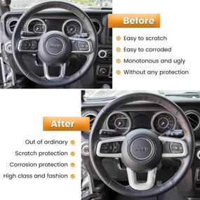 img 1 attached to Steering Wheel Cover Trim Interior Accessories Decoration Kit For 2018-2021 Jeep Wrangler JL JLU Sports X Sahara Freedom Rubicon Unlimited Gladiator JT 2-Door &Amp