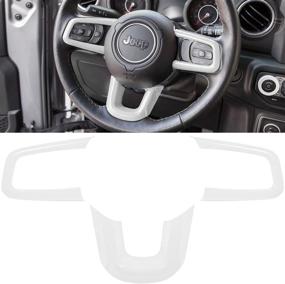 img 4 attached to Steering Wheel Cover Trim Interior Accessories Decoration Kit For 2018-2021 Jeep Wrangler JL JLU Sports X Sahara Freedom Rubicon Unlimited Gladiator JT 2-Door &Amp