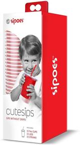 img 1 attached to 🥤 CuteSips Kids Drinking Cups Lids and Straws by Sipoes - 45 ct Bundle Deal!