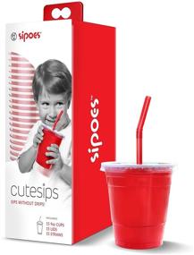 img 4 attached to 🥤 CuteSips Kids Drinking Cups Lids and Straws by Sipoes - 45 ct Bundle Deal!