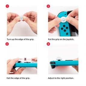 img 2 attached to 🐾 Enhanced Gaming Experience: GeekShare 4PCS Silicone Cat Paw JoyCon Thumb Grip Set for Switch / OLED / Switch Lite - Pink Blue