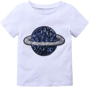 img 4 attached to 👕 Mary Cotton T Shirt with Dazzling Sequin Dinosaur Design in Boys' Tops, Tees & Shirts Collection