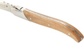 img 2 attached to Flying Colors Laguiole Steak Knife Set - Stainless Steel, Olive Wood Handle - Gift Box - 6 Piece Collection by FLYINGCOLORS