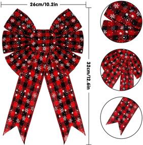 img 3 attached to 🎀 Whaline 6-pcs Buffalo Plaid Christmas Bow Decorations - Large Wreath Bow in Red, Black, and White - Xmas Decorative Bows Ornaments for Home Décor, Christmas Party - 12.6 x 10.2in