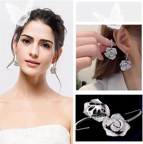 img 1 attached to Dazzle with Huggie CZ Flower Dangle Stud Earrings – A Charmed Fashion Statement for Women and Girls