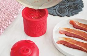 img 2 attached to Talisman Designs Bacon Bin Grease Strainer and Storage - 1 Cup Capacity, Red