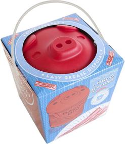 img 3 attached to Talisman Designs Bacon Bin Grease Strainer and Storage - 1 Cup Capacity, Red