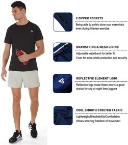 img 1 attached to 🏃 SILKWORLD Men's Running Stretch Quick-Dry Shorts with Zipper Pockets - Pack of 2 or 3