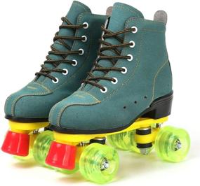 img 2 attached to 🛼 Club-Recommended Outdoor Four-Wheel Roller Skates for Beginners - Classic High-top Unisex Roller Skates for Adults