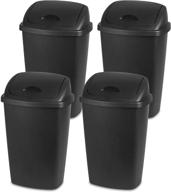 🗑️ black sterilite swingtop wastebasket - 4-pack, 13.2 gallon/50 liter capacity logo