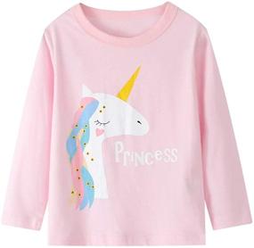 img 2 attached to 🦄 Unicorn Christmas Graphic Crewneck T Shirts for Girls' Clothing