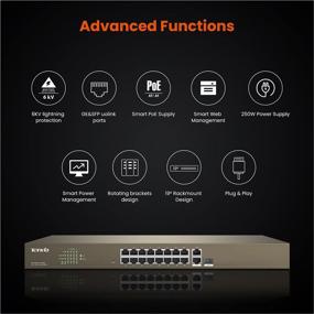 img 2 attached to 💡 Tenda TEF1218P 16-Port Fast Ethernet PoE Web Smart Switch - Powerful 230W, 2 GbE & 1 Combo SFP Ports