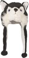 cute plush animal character winter hat: stay warm and fun with long ear straps and pom pom ends logo