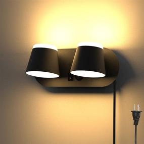 img 4 attached to 🔌 12W Modern Wall Sconce with USB: LED Bedside Lights for Stairway, Bedroom, Hallway & More