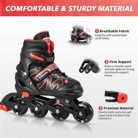 img 1 attached to 🌟 ERNAN Inline Roller Skates: Full Light Up Wheels for Kids, Adults & All Genders - Adjustable Outdoor Blades