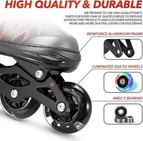 img 2 attached to 🌟 ERNAN Inline Roller Skates: Full Light Up Wheels for Kids, Adults & All Genders - Adjustable Outdoor Blades