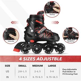 img 3 attached to 🌟 ERNAN Inline Roller Skates: Full Light Up Wheels for Kids, Adults & All Genders - Adjustable Outdoor Blades