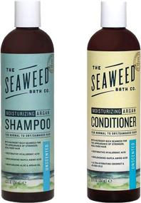 img 1 attached to Seaweed Bath Co. Unscented Moisturizing Argan Shampoo and Conditioner Value Pack