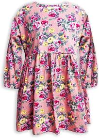 img 3 attached to 🌸 Stylish Remimi Girls Long Sleeve Floral Print Button Back Dress - Perfect for Fashion-forward Girls!