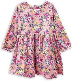 img 2 attached to 🌸 Stylish Remimi Girls Long Sleeve Floral Print Button Back Dress - Perfect for Fashion-forward Girls!