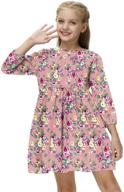 🌸 stylish remimi girls long sleeve floral print button back dress - perfect for fashion-forward girls! logo