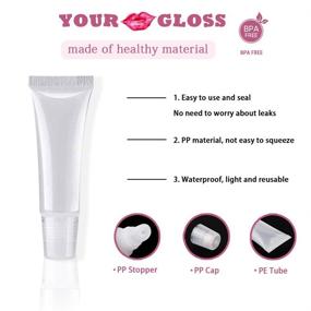 img 3 attached to 50PCS Clear Empty Lip Gloss Tubes - 10ml 💄 Refillable Containers for DIY Lip Gloss/Travel Toiletries with 2 20ml Syringes