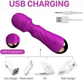 img 2 attached to 💜 Ultimate Handheld Wand Massager: Compact Power and Cordless Convenience, Waterproof and Wireless Design, USB Rechargeable - Full Body Back Massager (Purple)