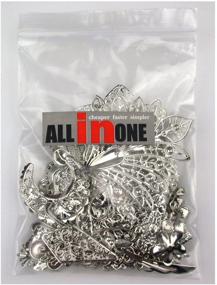 img 1 attached to 💎 Premium Silver Filigree Charm Jewelry Findings: 50g - All-in-One Mixed Platinum Pendant