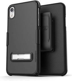 img 4 attached to 📱 Thin Fit Slimline Series Encased iPhone XR Belt Clip Case with Kickstand (2018) - Ultra Slim Design w/ Swivel Holster - Black