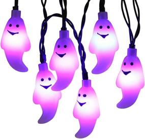 img 4 attached to 👻 Halloween Solar String Lights - DYTesa 21.3 Ft 30 LED Milky White Ghost Lights - IP65 Waterproof for Outdoor Indoor Party Decor, Patio, Lawn, Garden, Yard