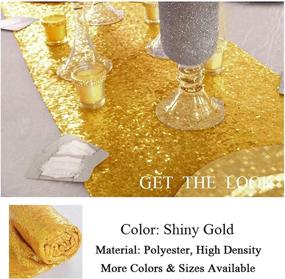 img 1 attached to Gold Sequin Table Runner - ShinyBeauty Set of 10 Pieces for Wedding, Party, Catering, and Events - Size 12 x 108
