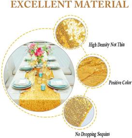 img 2 attached to Gold Sequin Table Runner - ShinyBeauty Set of 10 Pieces for Wedding, Party, Catering, and Events - Size 12 x 108