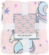 super soft unicorn and star throw blanket pink and rainbow colors 50 x 60 inches + unicorn silicone bracelet: perfect gift set for girls, unicorn lovers - warm, snuggly, and stylish! logo