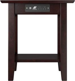 img 1 attached to 🔌 Espresso End Table with Charging Station, 20x20 - Atlantic Furniture Mission