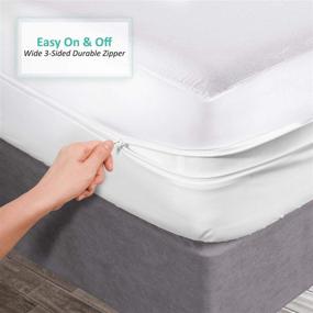 img 3 attached to 🛏️ Nestl Premium Zippered Mattress Encasement - Waterproof King Mattress Protector - Cotton Terry Top - Fits 15 Inch Deep - King Size