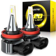🔦 auxito h11(h8, h16) led fog light bulbs: 6500k white lamps for fog lights or daytime running lights drl - pack of 2, with csp led chips logo