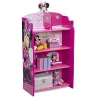 🏠 delta children wooden playhouse minnie mouse 4-shelf bookcase for kids logo