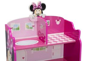 img 2 attached to 🏠 Delta Children Wooden Playhouse Minnie Mouse 4-Shelf Bookcase for Kids