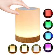 🌙 royfacc night light: touch sensor bedside lamp for kids bedroom | rechargeable dimmable warm white light + rgb color changing logo