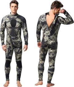 img 4 attached to Nataly Osmann Mens Camo Neoprene Wetsuits - Full Body Diving Suits for Spearfishing - 3mm / 1.5mm Thickness Options