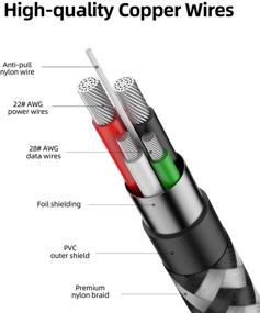 img 1 attached to 🔌 Кабель для зарядки SUNGUY 1FT Micro USB [3 шт.] - Короткий и плетеный кабель USB 2.0 Micro для быстрой зарядки и синхронизации данных для Samsung Galaxy S7 Edge S6, Moto G5 G5S Plus, Sony Xperia Z3 Z5