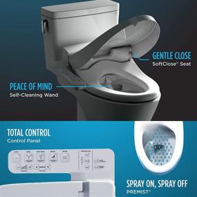 img 2 attached to TOTO SW2033R#01 C100 Electronic Bidet Toilet with Cleansing Water, Heated Seat, Deodorizer, Warm Air Dryer, PREMIST - Round, Cotton White