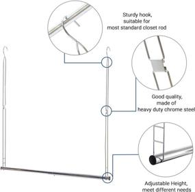 img 2 attached to 👕 Maximize Closet Space with STORAGE MANIAC 2-Pack Hanging Closet Rod - Adjustable Width and Height, Space-Saving Clothes Hanging Bar in Chrome