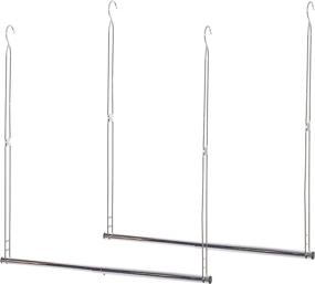 img 4 attached to 👕 Maximize Closet Space with STORAGE MANIAC 2-Pack Hanging Closet Rod - Adjustable Width and Height, Space-Saving Clothes Hanging Bar in Chrome