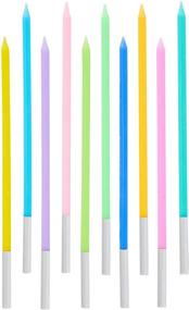 img 2 attached to 🎂 Slow Burning Happy Birthday Cake Candles – 40 Count Rainbow Cake Cupcake Candle Set with Holders for Lucky Party, Wedding, Birthday Party Congregation