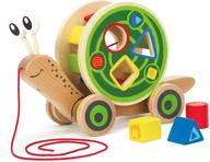 🐌узнайте о награжденной премией игрушке hape walk-a-long snail: любимая деревянная тяговая игрушка для малышей! логотип